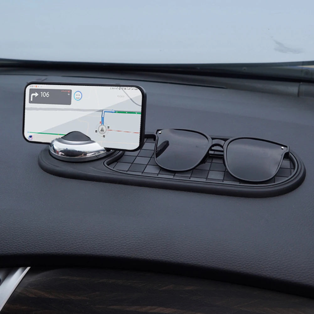 Car Anti-Slip Mat Car Dash Grip Pad with Temporary Parking Numbe 360 Degree Rotating Car Phone Holder for Vehicle Dashboard