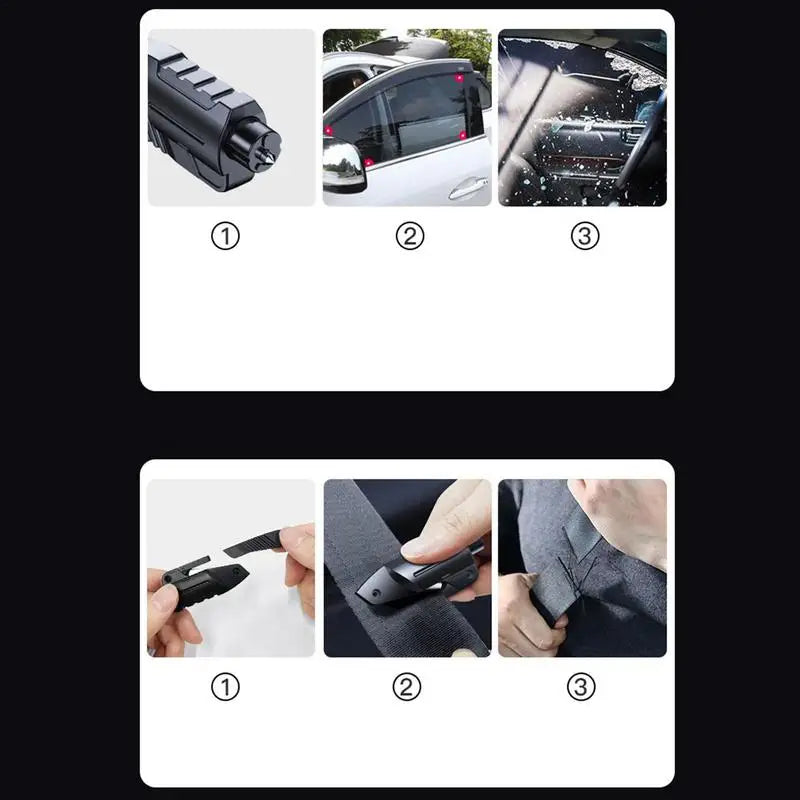 Car Glass Breaker 2 in 1 Car Accident Escape Tool with Tungsten Steel Points Window Breaker Survival Seatbelt Cutter Auto