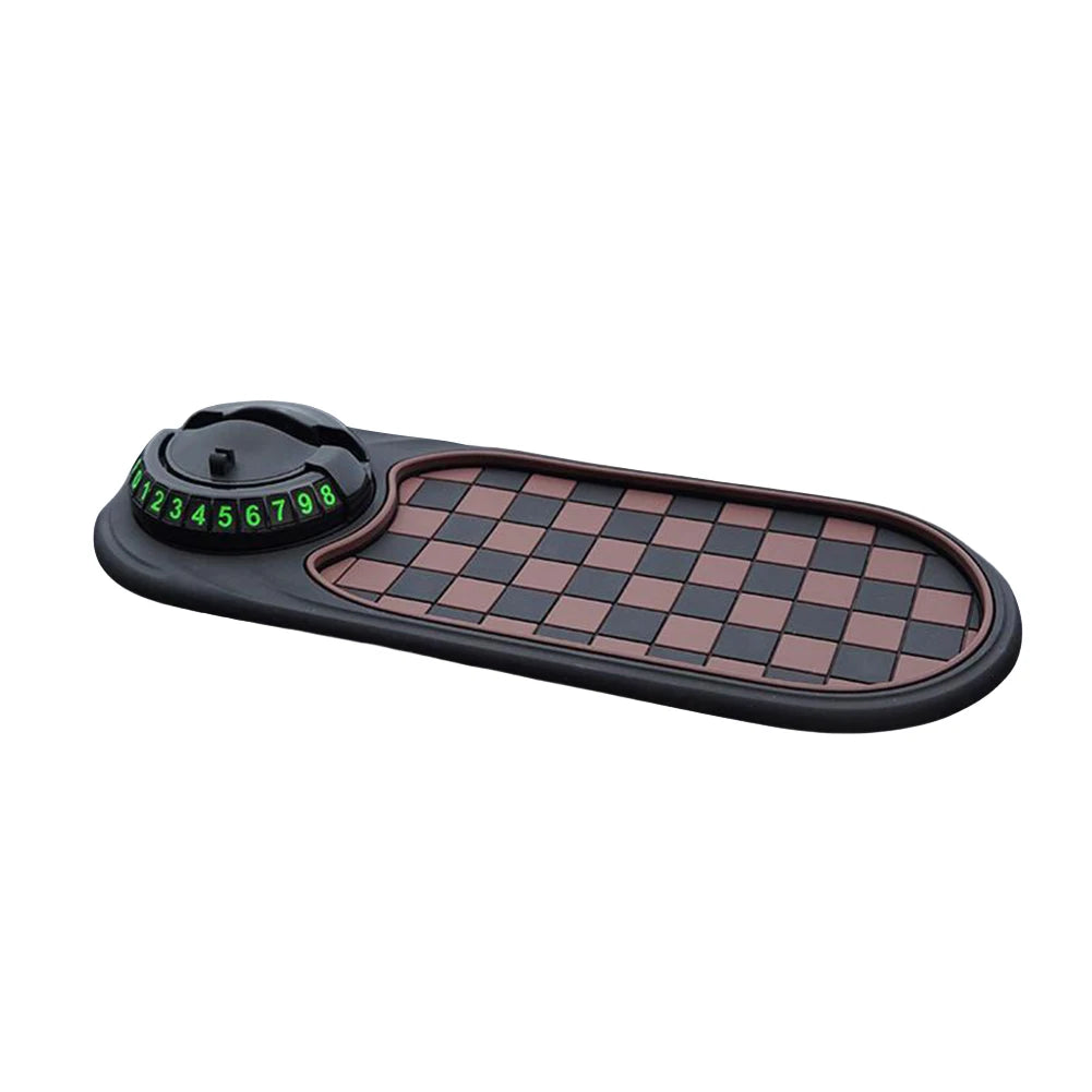 Car Anti-Slip Mat Car Dash Grip Pad with Temporary Parking Numbe 360 Degree Rotating Car Phone Holder for Vehicle Dashboard