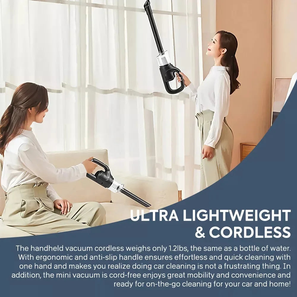 Rechargeable Portable Handheld Vacuum Cleaner Super Strong Suctionr Car Wireless Vacuum Cleaner for Car and Pets Hair Cleaning