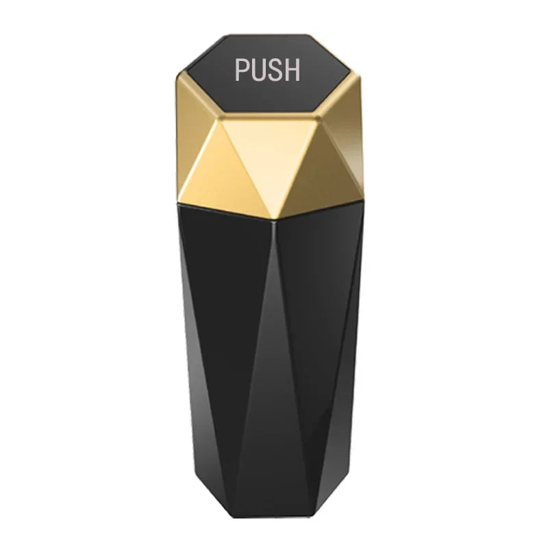 Mini Car Trash Can Portable Dustbin with Lid Leak-Proof Auto Trash Bin for Automotive Home Bedroom Office Garbage Storage Box