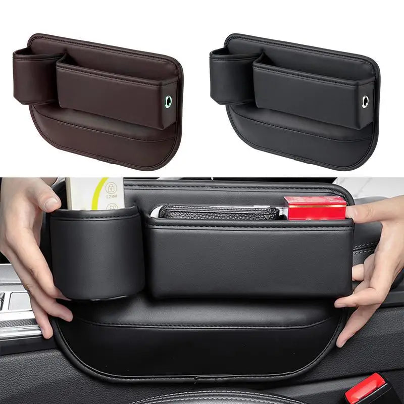Car Front Seat Gap Filler Auto Storage Organizer Bag with Cup Holder between Seats Car Interior Accessories Gap Filler Box For