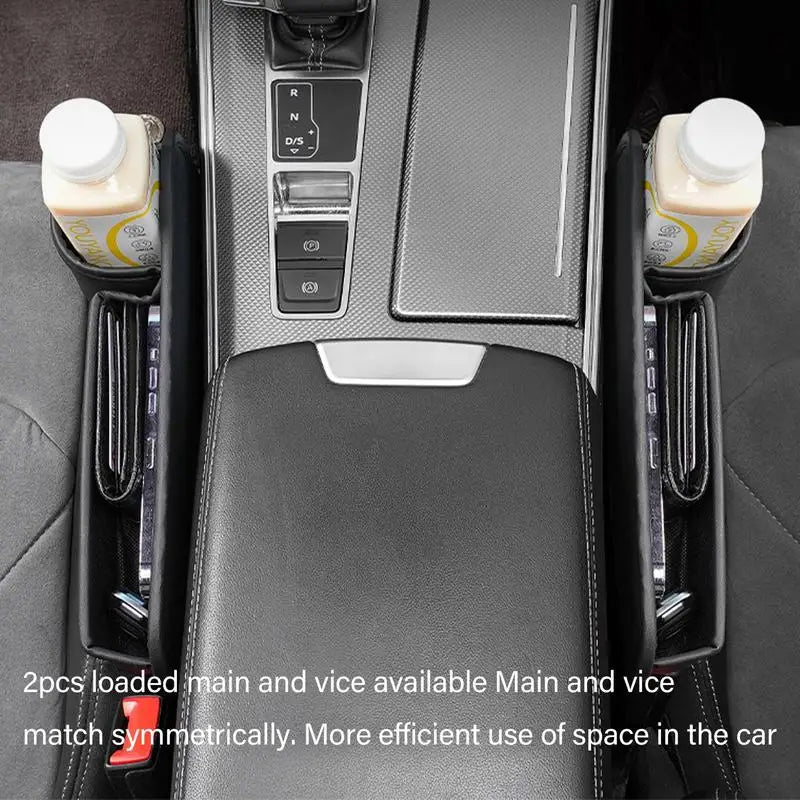 Car Front Seat Gap Filler Auto Storage Organizer Bag with Cup Holder between Seats Car Interior Accessories Gap Filler Box For
