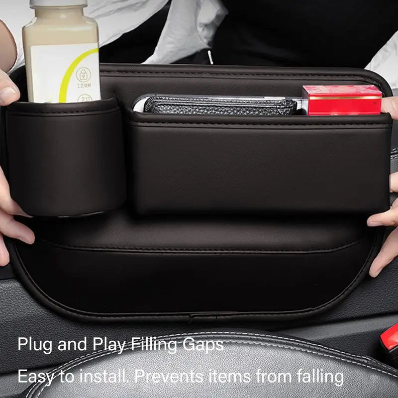 Car Front Seat Gap Filler Auto Storage Organizer Bag with Cup Holder between Seats Car Interior Accessories Gap Filler Box For