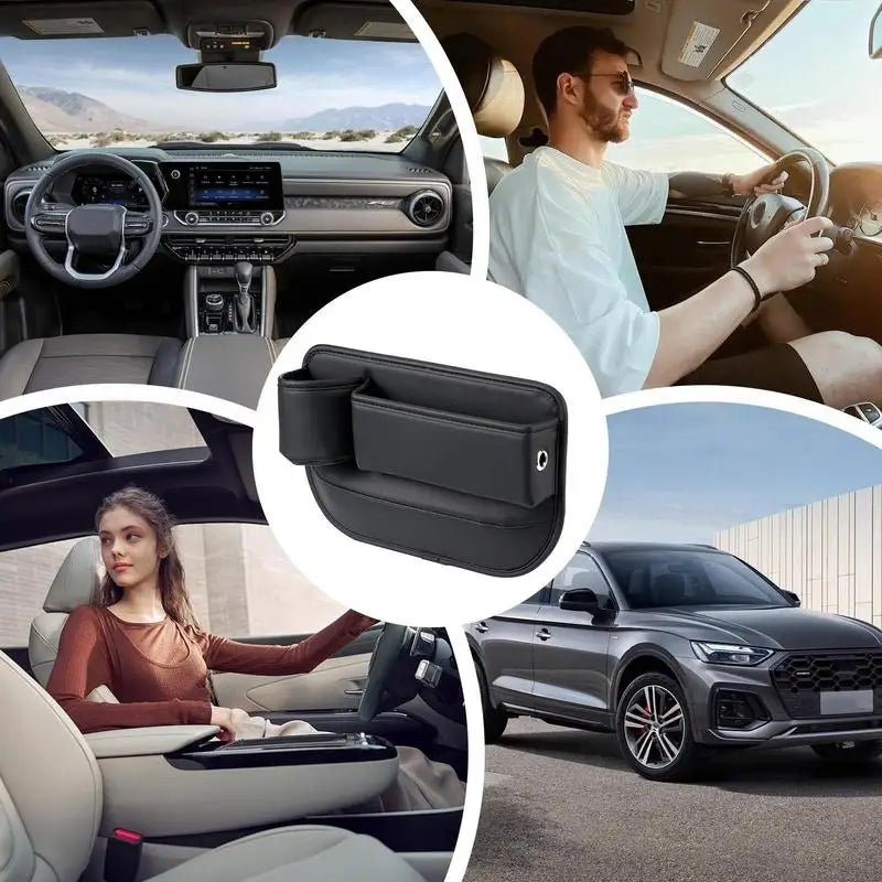 Car Front Seat Gap Filler Auto Storage Organizer Bag with Cup Holder between Seats Car Interior Accessories Gap Filler Box For