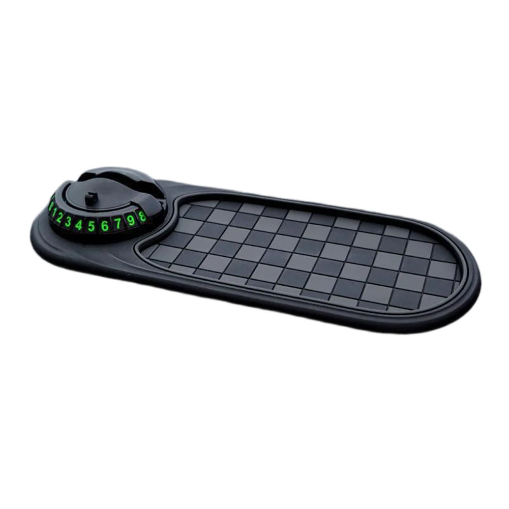 Car Anti-Slip Mat Car Dash Grip Pad with Temporary Parking Numbe 360 Degree Rotating Car Phone Holder for Vehicle Dashboard