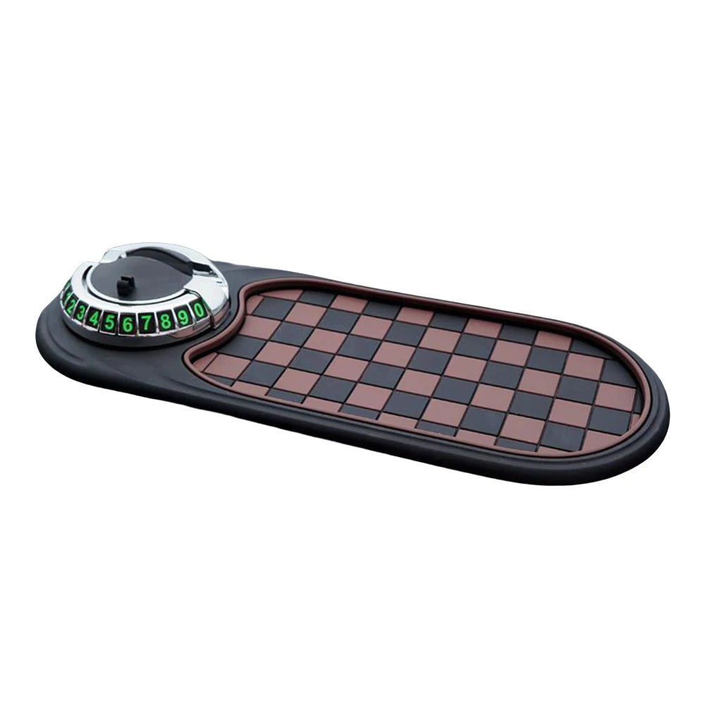 Car Anti-Slip Mat Car Dash Grip Pad with Temporary Parking Numbe 360 Degree Rotating Car Phone Holder for Vehicle Dashboard